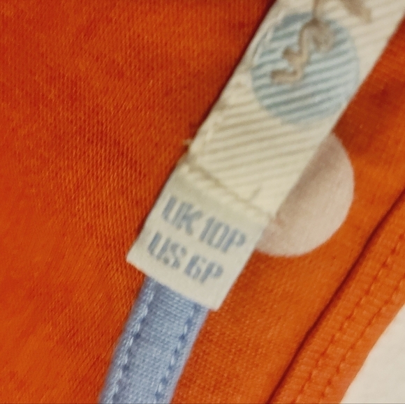 Boden | Women's Orange & White Polka Dot Weekend Jersey Dress (US Size 6P) - Picture 7 of 11